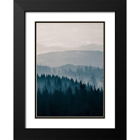 Blue Mountains II Black Modern Wood Framed Art Print with Double Matting by PhotoINC Studio