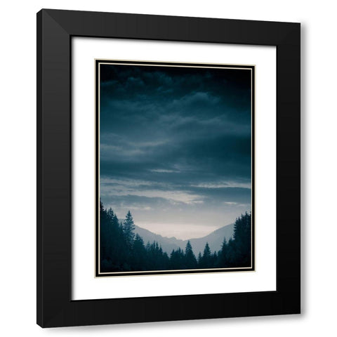 Blue Mountains IV Black Modern Wood Framed Art Print with Double Matting by PhotoINC Studio