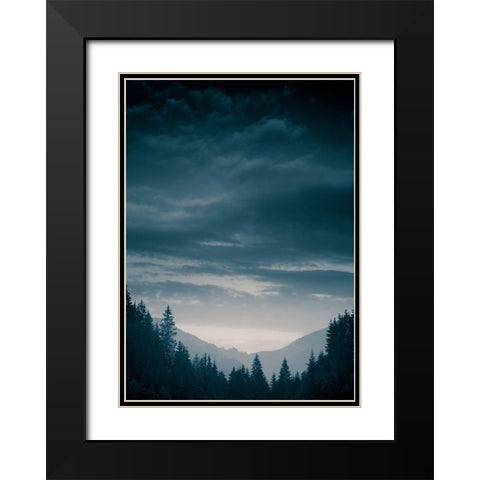 Blue Mountains IV Black Modern Wood Framed Art Print with Double Matting by PhotoINC Studio