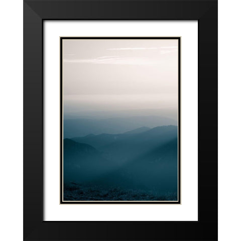 Blue Mountains V Black Modern Wood Framed Art Print with Double Matting by PhotoINC Studio
