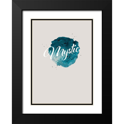 Mystic Water Black Modern Wood Framed Art Print with Double Matting by TypeLike