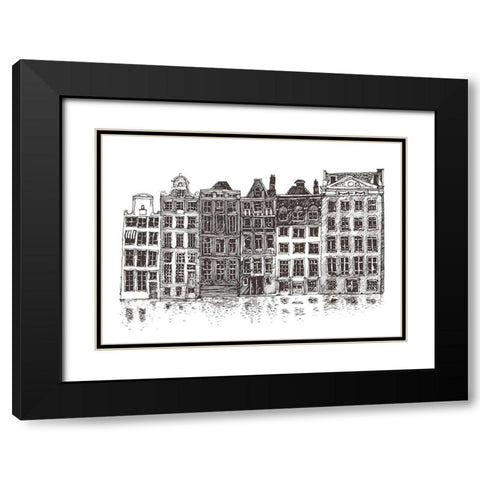 Amsterdam II Black Modern Wood Framed Art Print with Double Matting by Incado