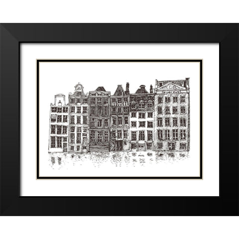 Amsterdam II Black Modern Wood Framed Art Print with Double Matting by Incado