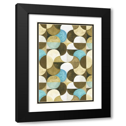 Geometric II Black Modern Wood Framed Art Print with Double Matting by Incado
