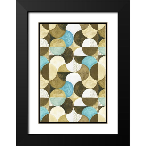 Geometric II Black Modern Wood Framed Art Print with Double Matting by Incado