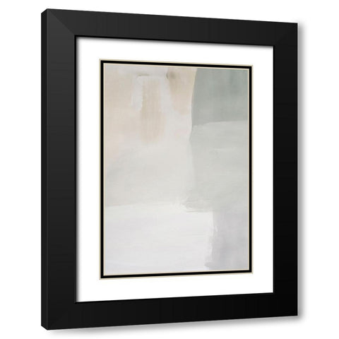 Soft Abstract Black Modern Wood Framed Art Print with Double Matting by Incado