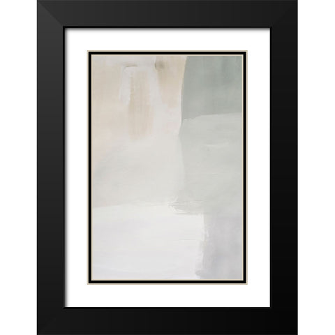 Soft Abstract Black Modern Wood Framed Art Print with Double Matting by Incado