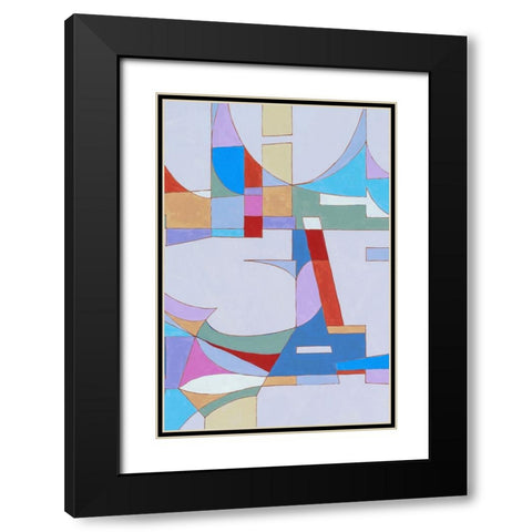 Geometric Black Modern Wood Framed Art Print with Double Matting by Incado