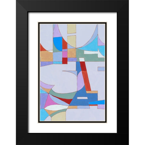 Geometric Black Modern Wood Framed Art Print with Double Matting by Incado