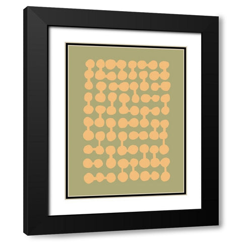 Connected Dots Black Modern Wood Framed Art Print with Double Matting by Incado