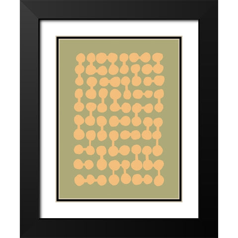 Connected Dots Black Modern Wood Framed Art Print with Double Matting by Incado