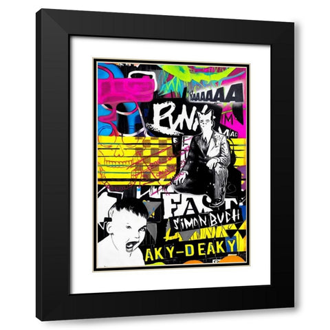 Poser Black Modern Wood Framed Art Print with Double Matting by Colourblind Suicide