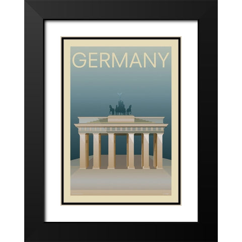 Germany Black Modern Wood Framed Art Print with Double Matting by Incado
