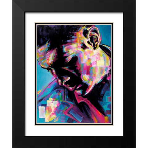 Poser Black Modern Wood Framed Art Print with Double Matting by Grey, James