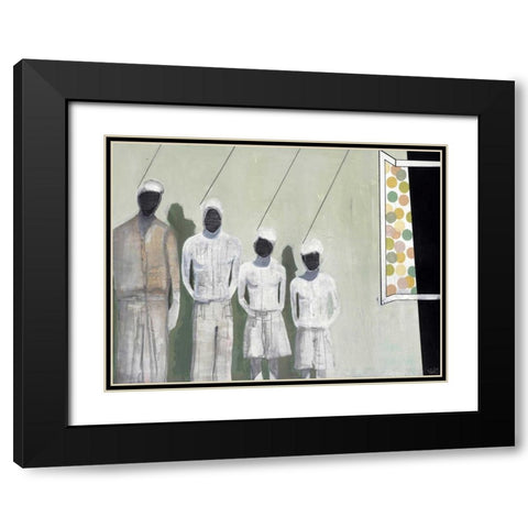 Stay Black Modern Wood Framed Art Print with Double Matting by Olesen, Nicolai Kubel