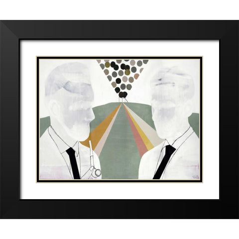 The Literates Black Modern Wood Framed Art Print with Double Matting by Olesen, Nicolai Kubel