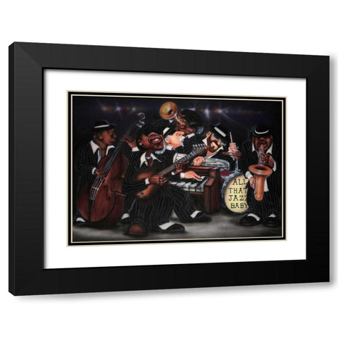 All That Jazz-Baby Black Modern Wood Framed Art Print with Double Matting by Jones, Leonard