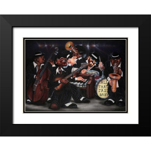 All That Jazz-Baby Black Modern Wood Framed Art Print with Double Matting by Jones, Leonard