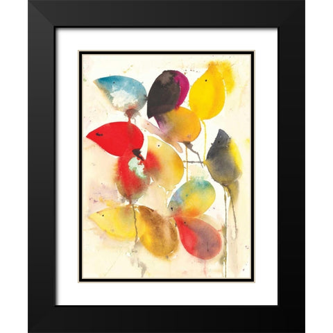 Leaves Falling I Black Modern Wood Framed Art Print with Double Matting by Johannesson, Karin