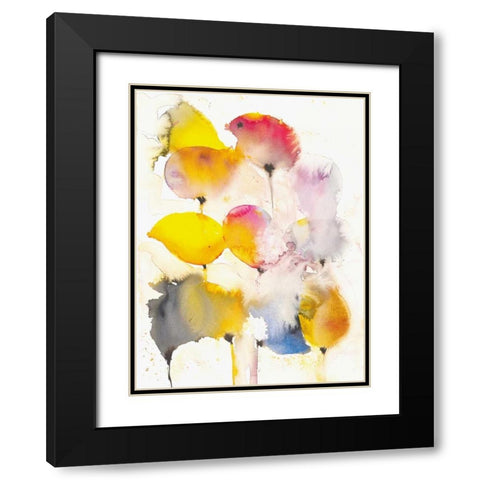 Leaves Falling II Black Modern Wood Framed Art Print with Double Matting by Johannesson, Karin