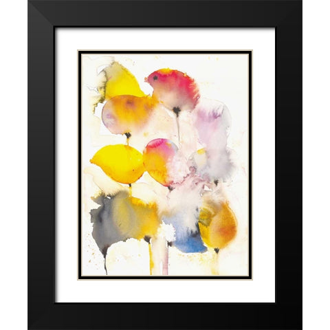 Leaves Falling II Black Modern Wood Framed Art Print with Double Matting by Johannesson, Karin