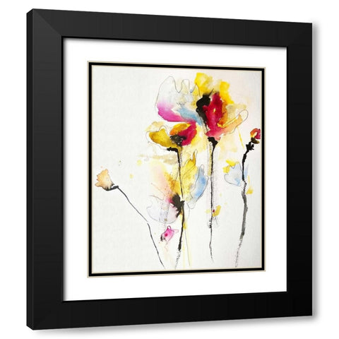 Sweet Peas Black Modern Wood Framed Art Print with Double Matting by Johannesson, Karin