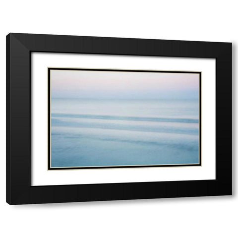 Three Waves - Crescent Beach Black Modern Wood Framed Art Print with Double Matting by Juracek, John