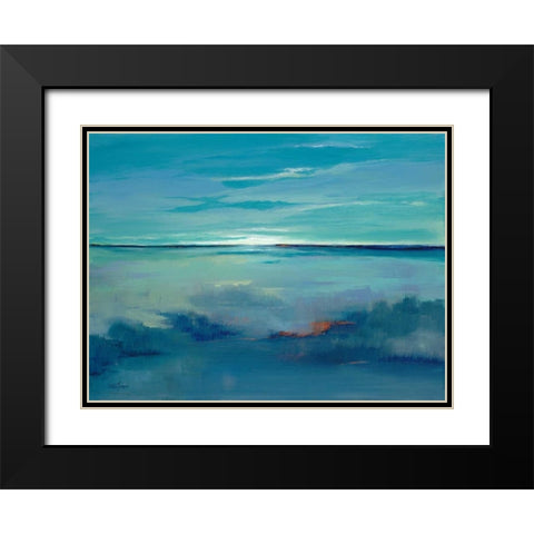 Blue Ciel Black Modern Wood Framed Art Print with Double Matting by Jackson, Victoria