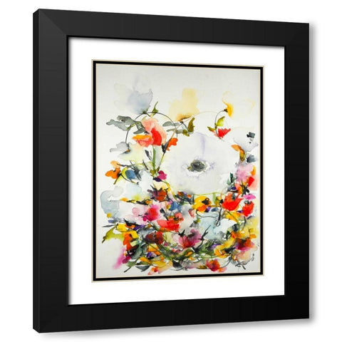 Gardenia 11 Black Modern Wood Framed Art Print with Double Matting by Johannesson, Karin