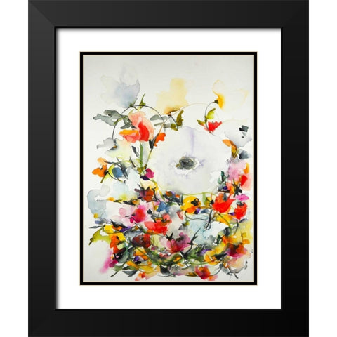Gardenia 11 Black Modern Wood Framed Art Print with Double Matting by Johannesson, Karin