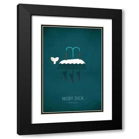 Moby Dick Minimal Black Modern Wood Framed Art Print with Double Matting by Jackson, Christian