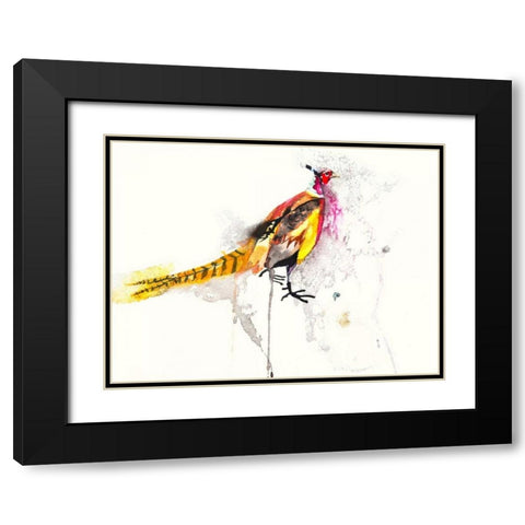 Pheasant Black Modern Wood Framed Art Print with Double Matting by Johannesson, Karin