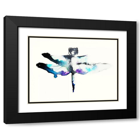 Turquoise and Violet Dragonfly Black Modern Wood Framed Art Print with Double Matting by Johannesson, Karin