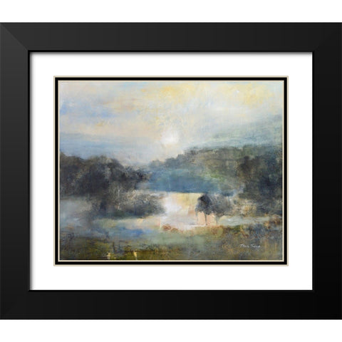 Valley Blue Black Modern Wood Framed Art Print with Double Matting by Jennings, J Austin
