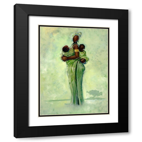 Raising Two Nations Black Modern Wood Framed Art Print with Double Matting by Jackson, Robert