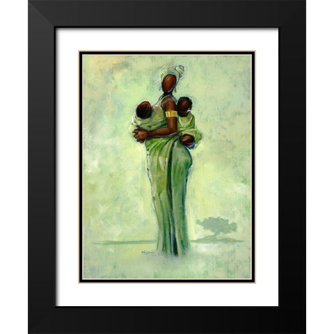 Raising Two Nations Black Modern Wood Framed Art Print with Double Matting by Jackson, Robert