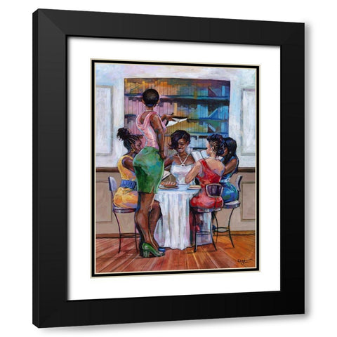 The Book Club III Black Modern Wood Framed Art Print with Double Matting by Jackson, Robert