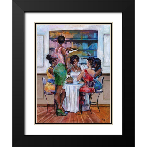 The Book Club III Black Modern Wood Framed Art Print with Double Matting by Jackson, Robert