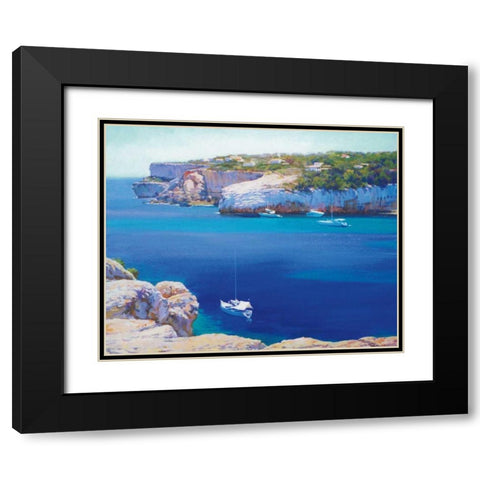 Cala Llombards Black Modern Wood Framed Art Print with Double Matting by Krioutchkov, Alex Hook