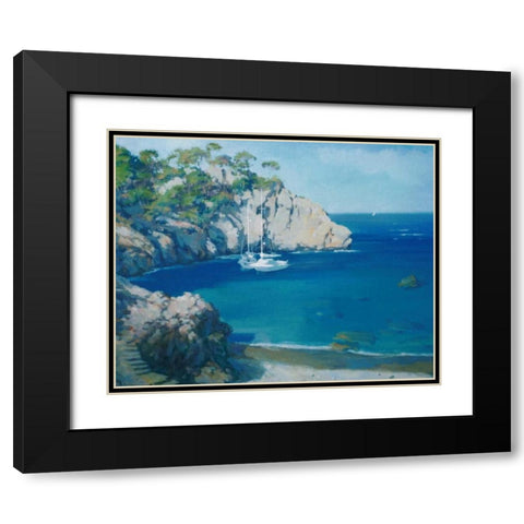 Cala Secreta Black Modern Wood Framed Art Print with Double Matting by Krioutchkov, Alex Hook