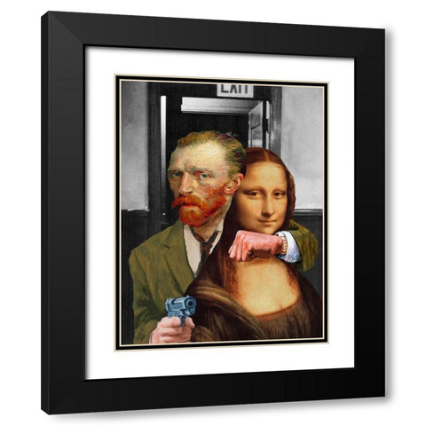 Art Theft Black Modern Wood Framed Art Print with Double Matting by Kite, Barry