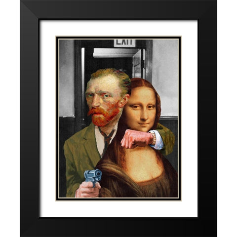 Art Theft Black Modern Wood Framed Art Print with Double Matting by Kite, Barry