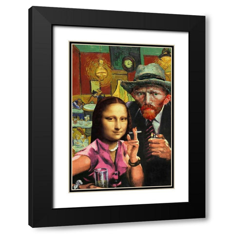Ladies Night Black Modern Wood Framed Art Print with Double Matting by Kite, Barry