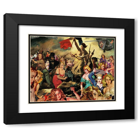 Liberty Leading Black Modern Wood Framed Art Print with Double Matting by Kite, Barry
