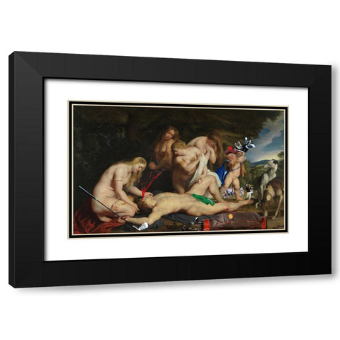 Playing Through Black Modern Wood Framed Art Print with Double Matting by Kite, Barry