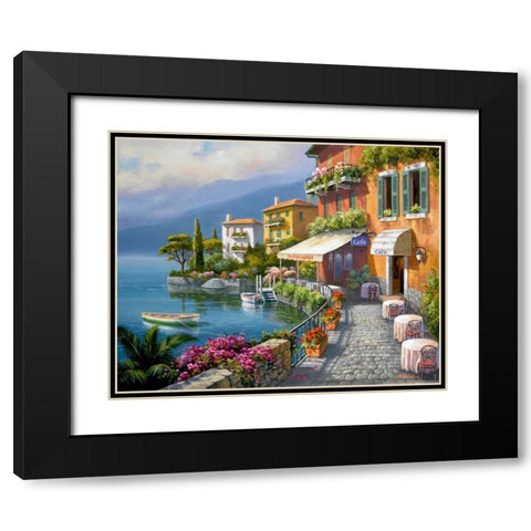 Seaside Bistro Cafe Black Modern Wood Framed Art Print with Double Matting by Kim, Sung