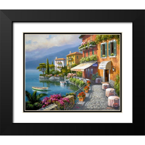 Seaside Bistro Cafe Black Modern Wood Framed Art Print with Double Matting by Kim, Sung