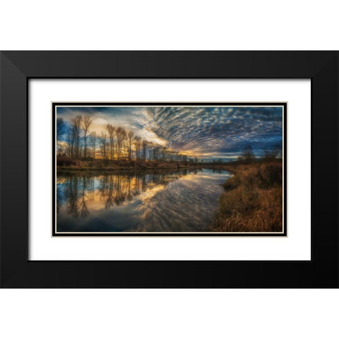 Angel Wings Black Modern Wood Framed Art Print with Double Matting by Kostka, Vladimir
