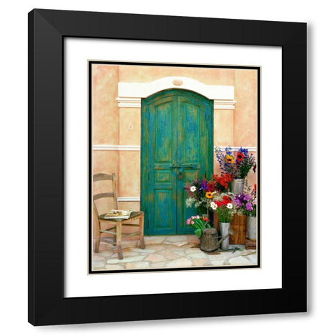 Fleuriste, Provence Black Modern Wood Framed Art Print with Double Matting by Klug, Alan