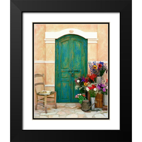 Fleuriste, Provence Black Modern Wood Framed Art Print with Double Matting by Klug, Alan